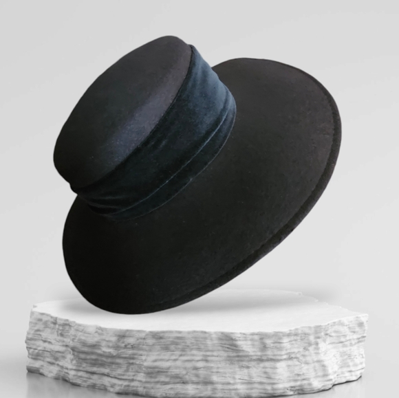 Vintage Burberrys Classic 100% Wool Hat Fedora Black One Size - Picture 1 of 15